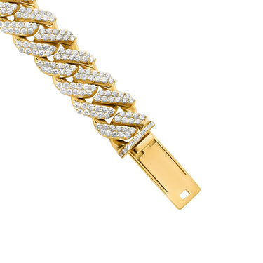 Diamond Flowerset Cuban in 14k Two Tone Gold 25.75 Ctw